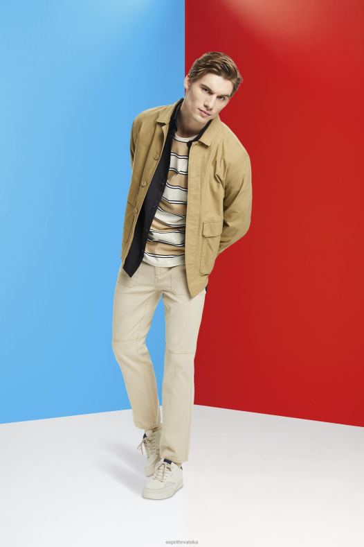 Esprit muškarci prugasta održiva pamučna majica led majice kratkih rukava A48RT707