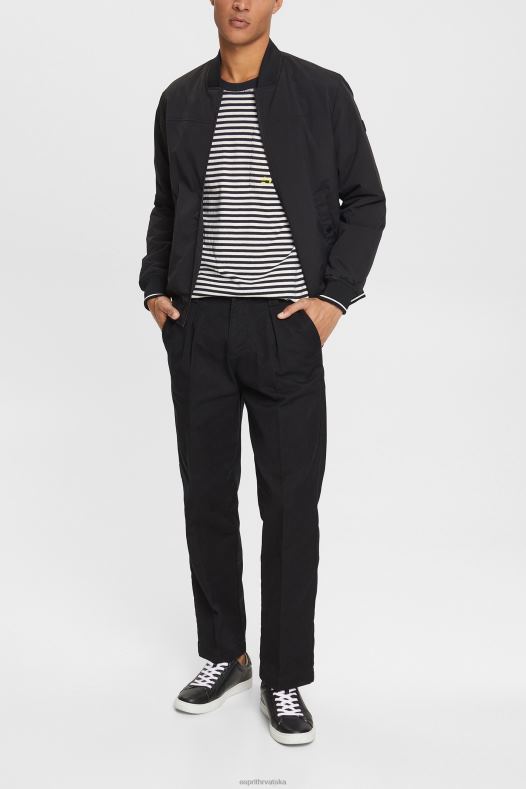 Esprit muškarci prugasta pletena majica crno majice kratkih rukava A48RT898