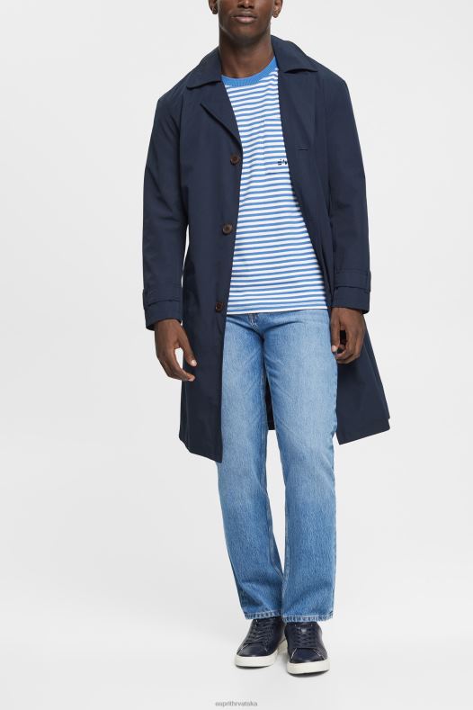 Esprit muškarci prugasta pletena majica plava majice kratkih rukava A48RT899