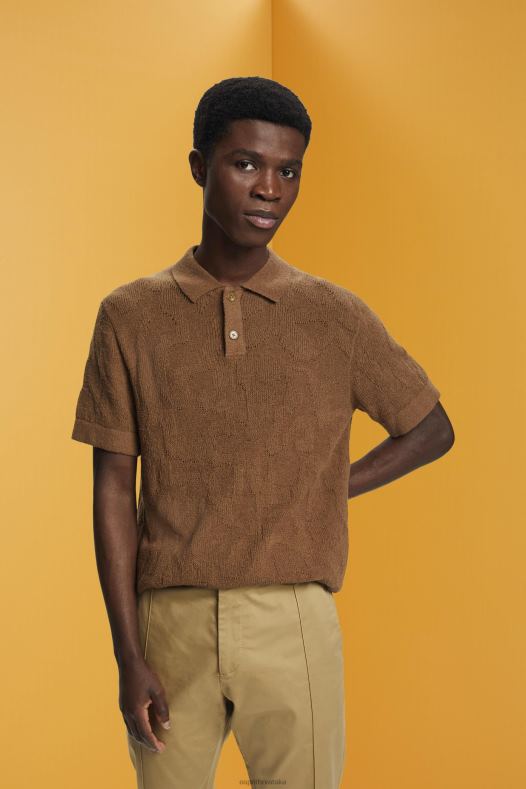 Esprit muškarci boucle polo majica blijedo kaki polos A48RT702