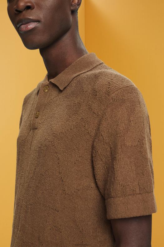 Esprit muškarci boucle polo majica blijedo kaki polos A48RT702