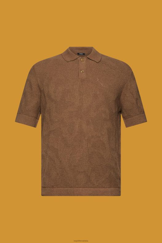 Esprit muškarci boucle polo majica blijedo kaki polos A48RT702