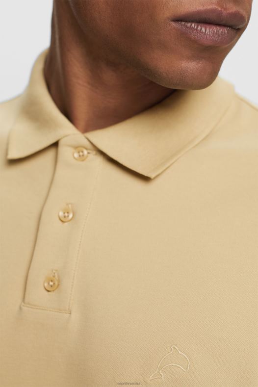 Esprit muškarci pamučna mrežasta polo majica blijedo kaki polos A48RT568