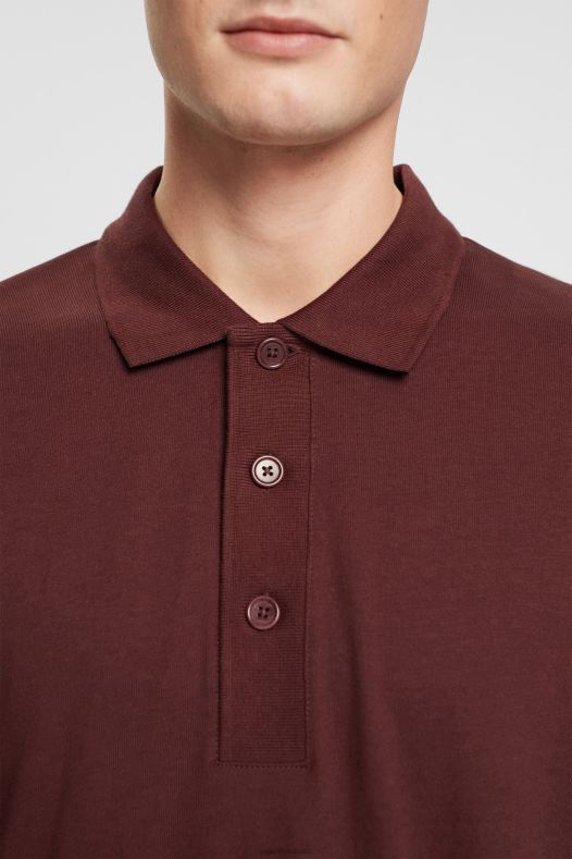 Esprit muškarci polo majica dugih rukava bordo crvena polos A48RT821