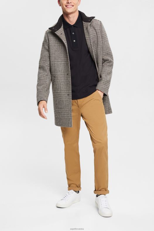 Esprit muškarci polo majica dugih rukava crno polos A48RT819