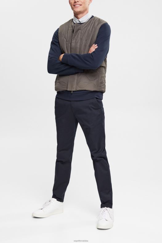 Esprit muškarci prošiveni prsluk tamni kaki prsluk A48RT842