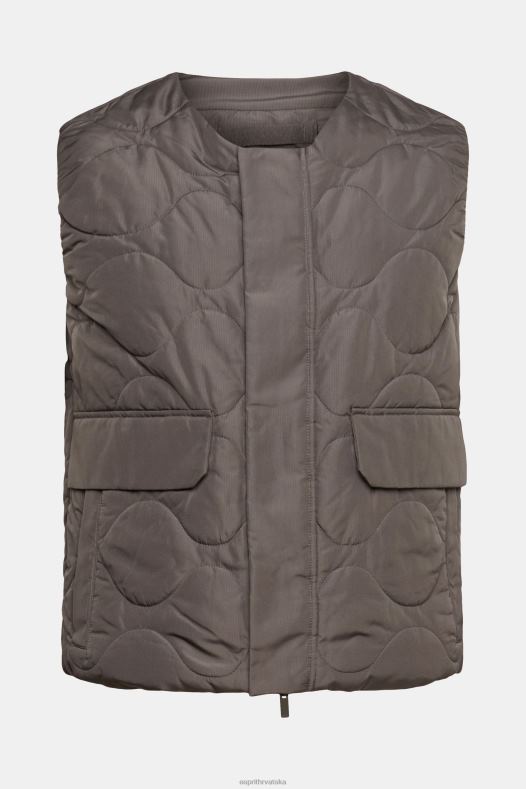 Esprit muškarci prošiveni prsluk tamni kaki prsluk A48RT842