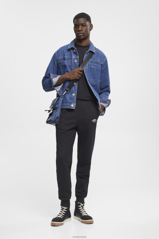 Esprit muškarci joggers s printom logotipa crno trkači A48RT663