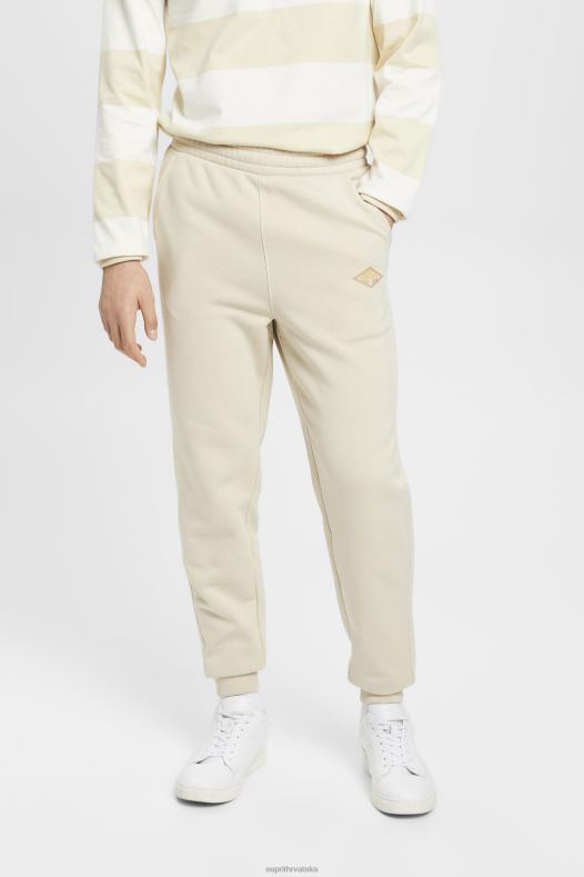 Esprit muškarci joggers s printom logotipa svijetlo taupe trkači A48RT665