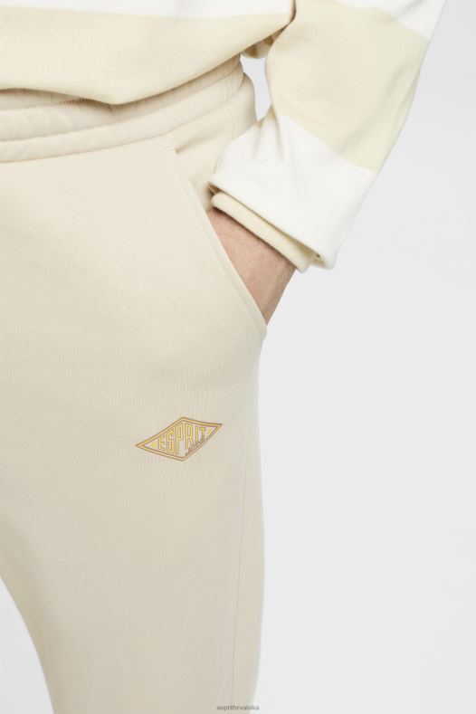 Esprit muškarci joggers s printom logotipa svijetlo taupe trkači A48RT665