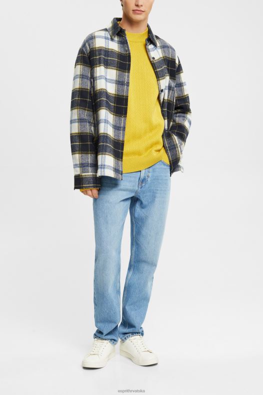Esprit muškarci džemper s uzorkom riblje kosti prašnjavo žuta veste A48RT830