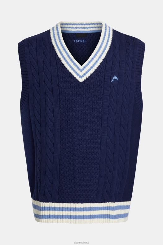 Esprit muškarci fakultetski džemper prsluk tinta veste A48RT812