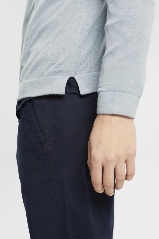 Esprit muškarci fino pleteni džemper sivo plava veste A48RT685