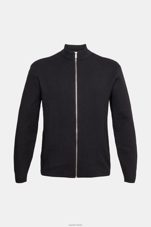 Esprit muškarci kardigan s patentnim zatvaračem crno veste A48RT921