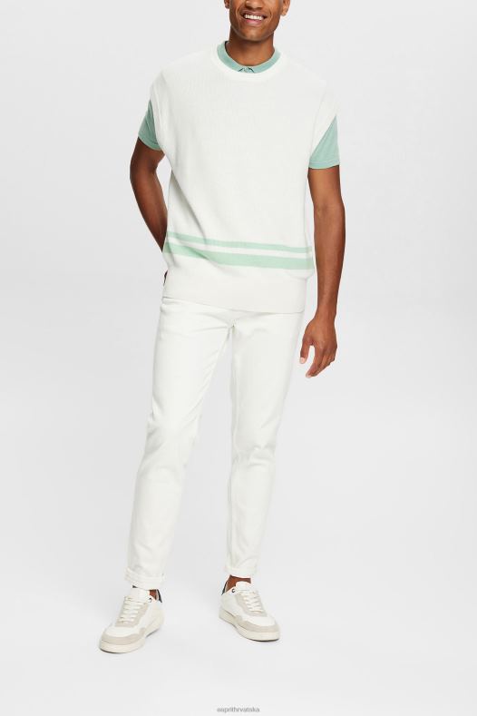 Esprit muškarci majica bez rukava s dvije pruge prljavo bijelo veste A48RT841