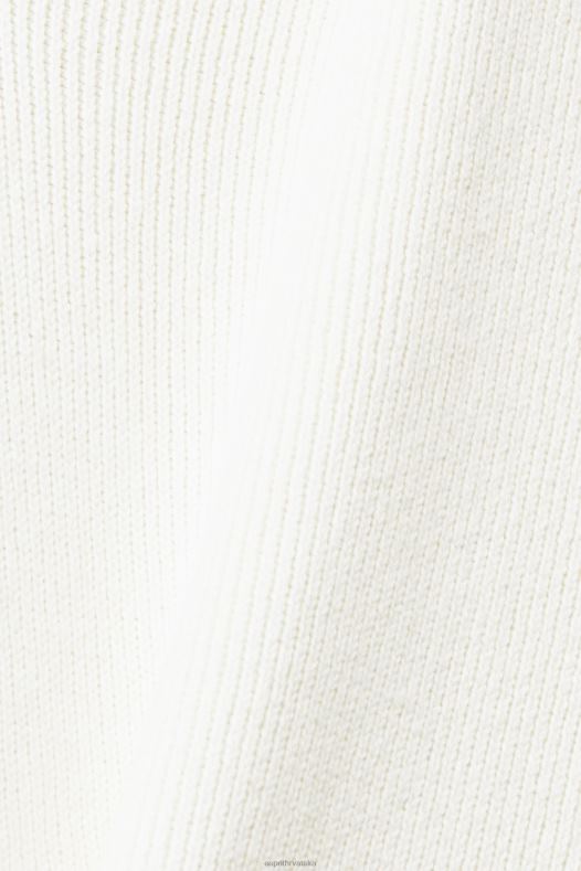 Esprit muškarci održivi pamučni džemper s v-izrezom prljavo bijelo veste A48RT725