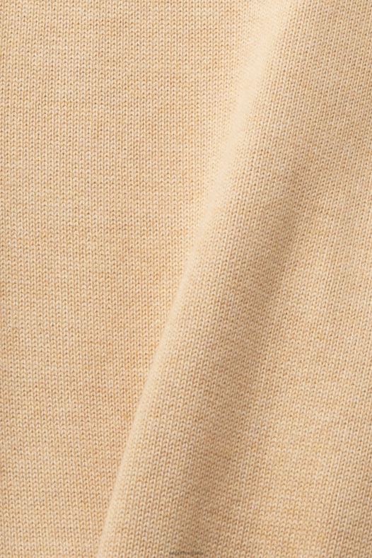 Esprit muškarci održivi pamučni kardigan s v-izrezom bež veste A48RT775