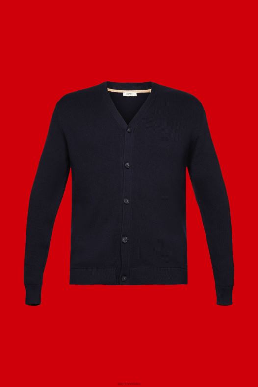 Esprit muškarci održivi pamučni kardigan s v-izrezom mornarica veste A48RT776