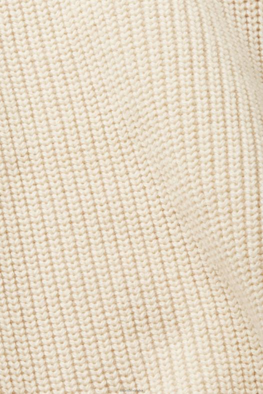 Esprit muškarci pleteni džemper s poluzatvaračem svijetlo taupe veste A48RT761