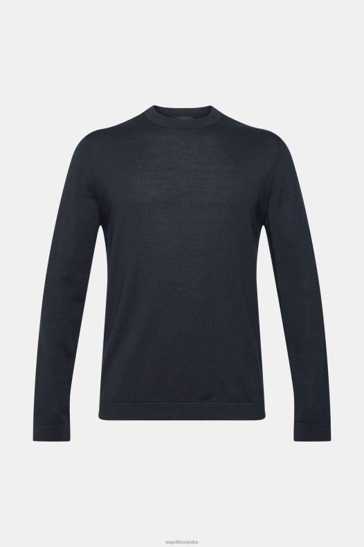 Esprit muškarci pleteni vuneni džemper crno veste A48RT903