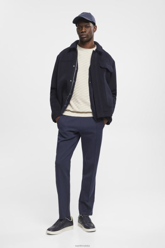 Esprit muškarci teksturirani džemper s okruglim izrezom svijetlo taupe veste A48RT718