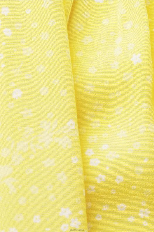 Esprit žene bluza kratkih rukava s remenom za vezanje svijetlo žuto bluze A48RT222