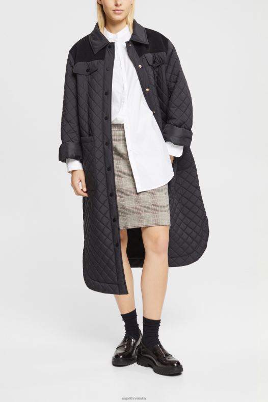 Esprit žene bluza s okruglim izrezom, organski pamuk crno bluze A48RT334