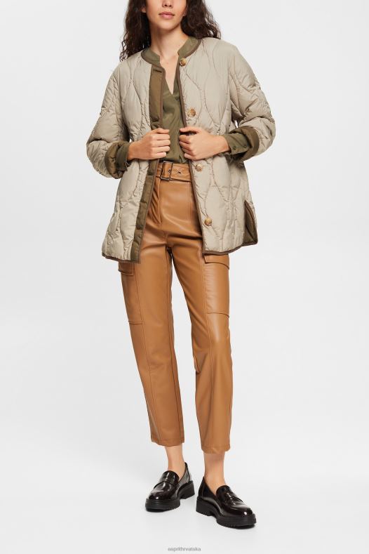 Esprit žene bluza s v-izrezom, lenzing ecovero tamni kaki bluze A48RT555