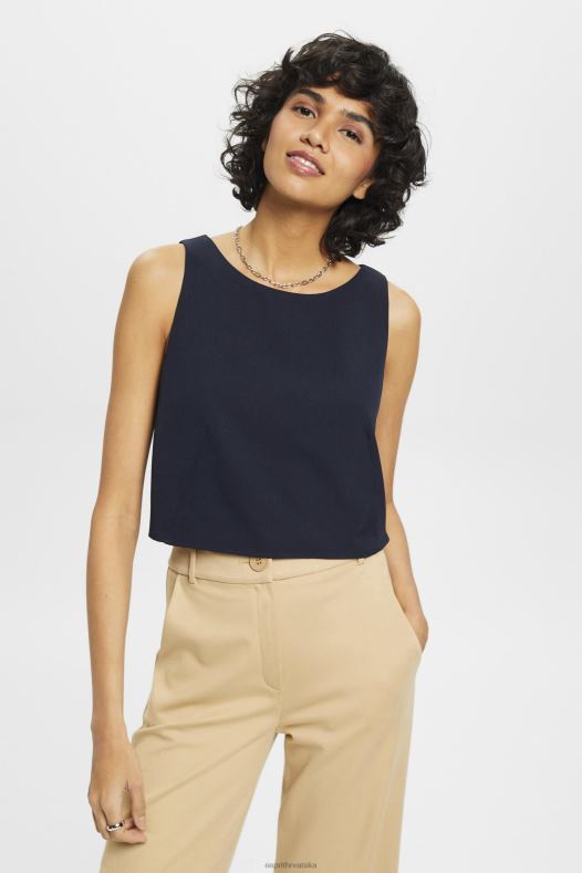 Esprit žene skraćena bluza bez rukava mornarica bluze A48RT310