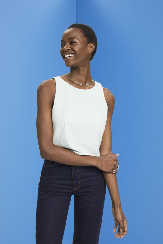 Esprit žene skraćena bluza bez rukava svijetlo vodeno zelena bluze A48RT309