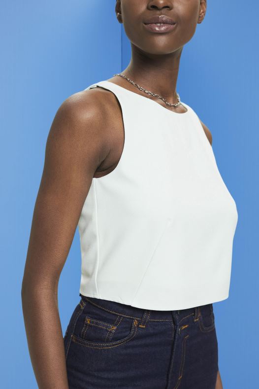 Esprit žene skraćena bluza bez rukava svijetlo vodeno zelena bluze A48RT309