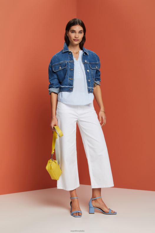 Esprit žene teksturirana bluza kratkih rukava svijetlo plava bluze A48RT118