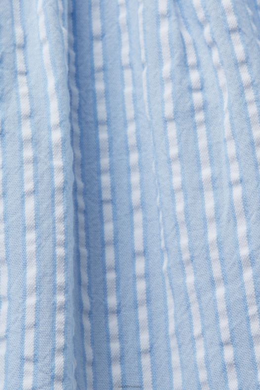 Esprit žene teksturirana bluza kratkih rukava svijetlo plava bluze A48RT118