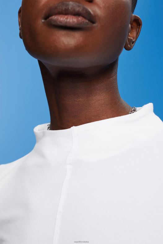 Esprit žene gornji dio dugih rukava s brodskim izrezom bijela dugi rukav A48RT369