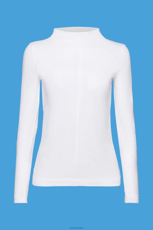 Esprit žene gornji dio dugih rukava s brodskim izrezom bijela dugi rukav A48RT369