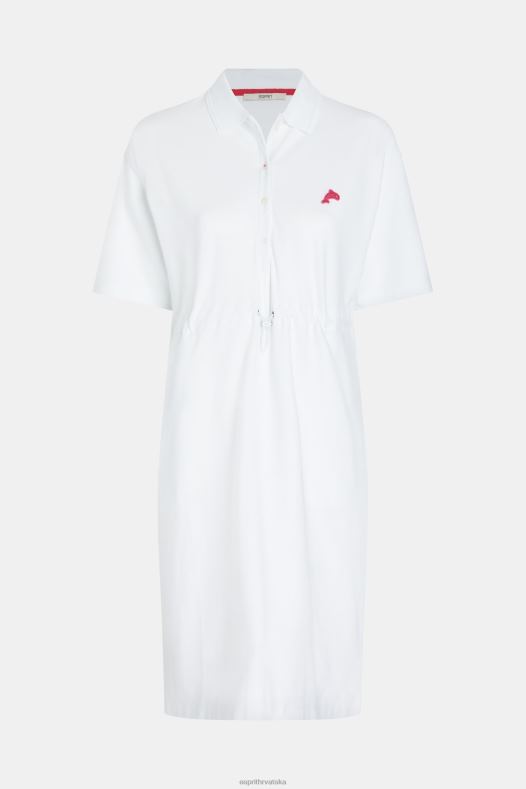 Esprit žene dolphin tennis club plisirana polo haljina bijela haljine A48RT502