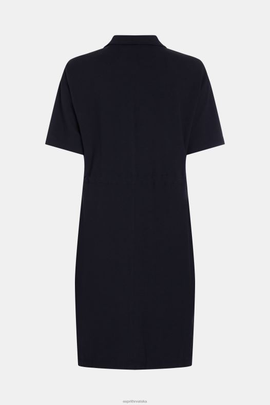 Esprit žene dolphin tennis club plisirana polo haljina crno haljine A48RT501