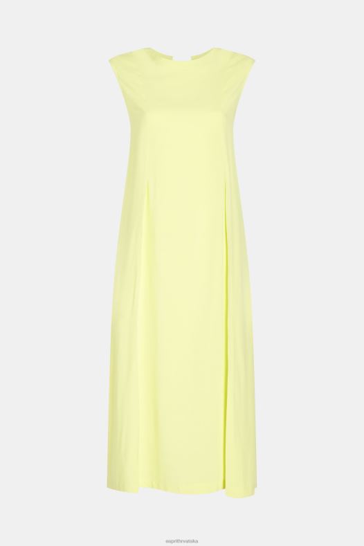 Esprit žene haljina bez rukava od svilene svile limeta žuta haljine A48RT452