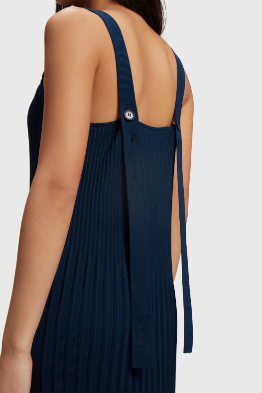 Esprit žene haljina na nabrane naramenice mornarica haljine A48RT388