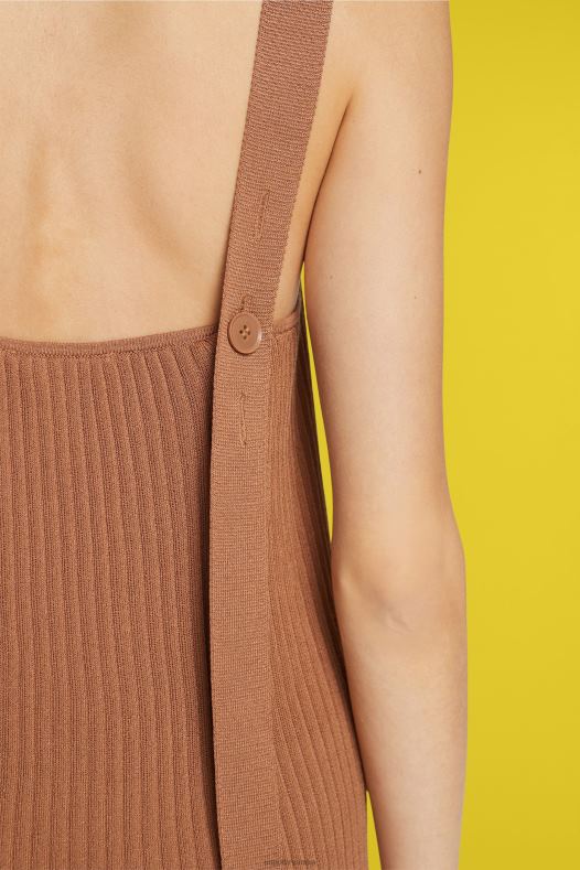 Esprit žene haljina na nabrane naramenice smeđa haljine A48RT491