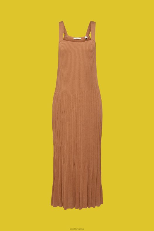 Esprit žene haljina na nabrane naramenice smeđa haljine A48RT491