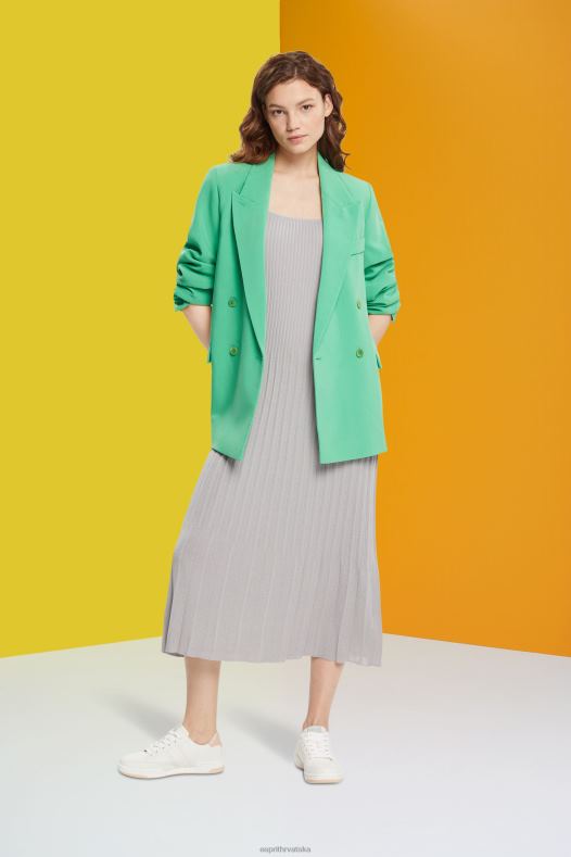 Esprit žene haljina na nabrane naramenice srednje siva haljine A48RT490