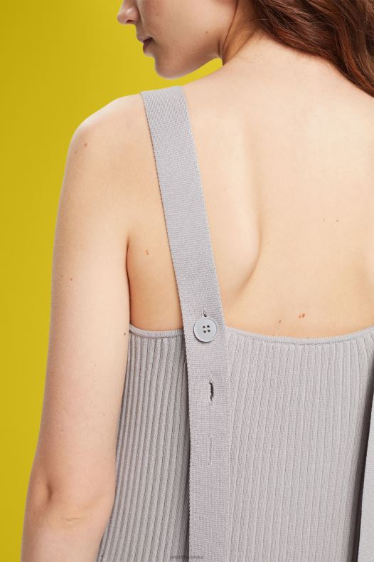 Esprit žene haljina na nabrane naramenice srednje siva haljine A48RT490