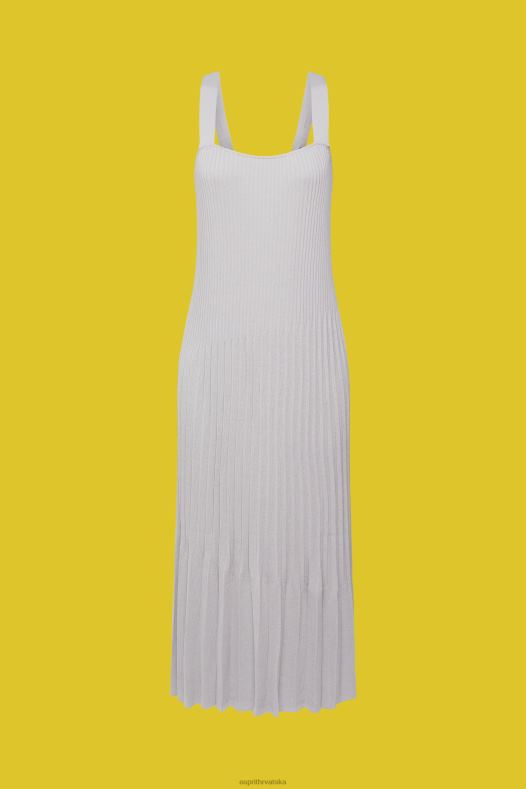 Esprit žene haljina na nabrane naramenice srednje siva haljine A48RT490