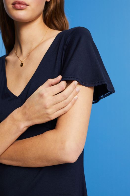 Esprit žene haljina od žerseja sa zvonastim rukavima mornarica haljine A48RT64