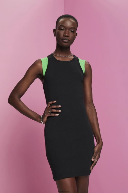 Esprit žene haljina od rebrastog žerseja crno haljine A48RT285