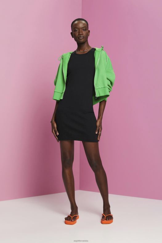 Esprit žene haljina od rebrastog žerseja crno haljine A48RT285