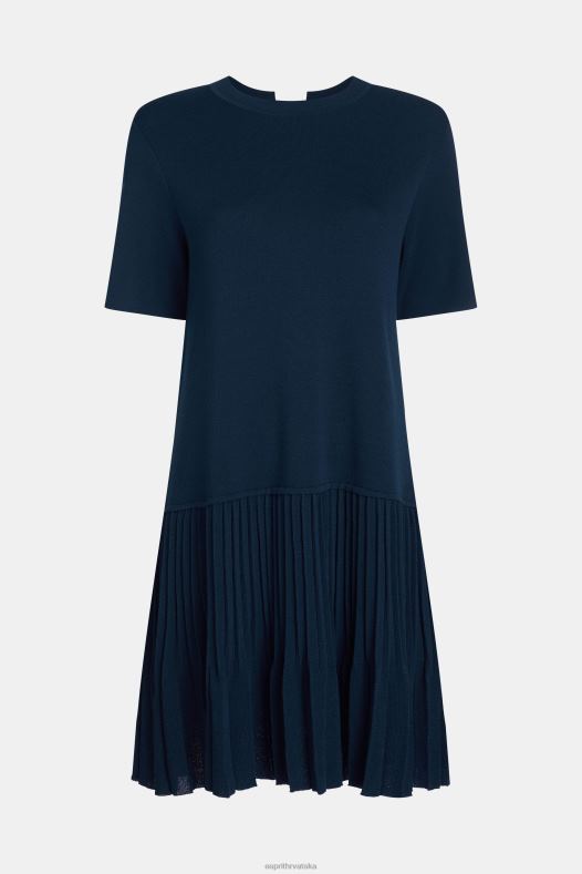 Esprit žene haljina s lijepim naborima s volanima mornarica haljine A48RT470