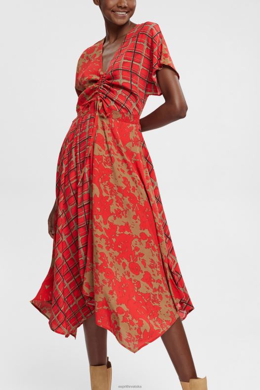 Esprit žene haljina s mješovitim uzorkom, lenzing ecovero Crvena haljine A48RT547