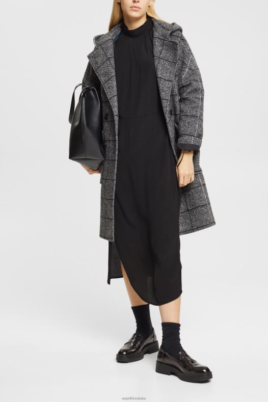 Esprit žene haljina s podignutim ovratnikom crno haljine A48RT424